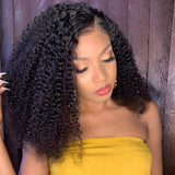 200% Density Kinky Jerry Curl Glueless Lace Frontal Wig