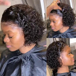 Short Cut Slick Back Curly Frontal Lace Wig