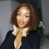 Summer Trends Highlights Mix Color Curly Bob Wig