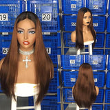 Chestnut Brown Color High Density Glueless 4x4 Lace Closure Wig
