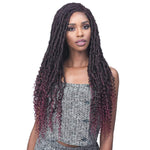 Bobbi Boss Natural Style Synthetic Boss Lace Wig - MLF619 Nu Locs Curly Tips 30" - Solar Led Lights