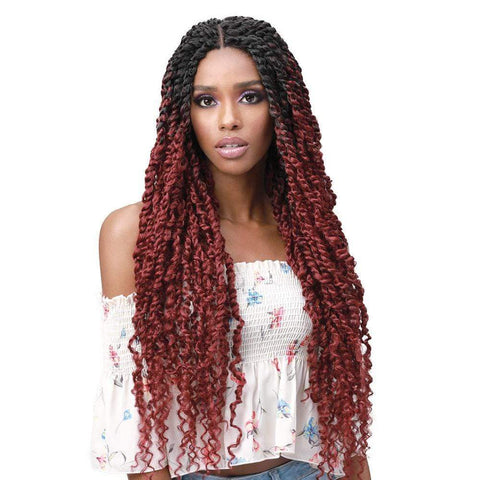 Bobbi Boss Synthetic Lace Front Braided Wig - MLF517 Spring Twist 28" - Solar Led Lights