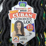 FreeTress Crochet Locs - Cuban Wavy Gorgeous Loc 12" - Solar Led Lights