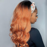Ombre Ginger Brown Loose Wavy Headband Wig | Throw On & Go