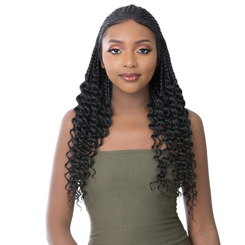It's A Wig! Transparent Lace Front Wig - HD Cornrow Braid Water Wave - Solar Led Lights