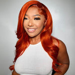 Ginger Orange Color Glueless 13x4 Frontal Lace Wig | Limited Sale