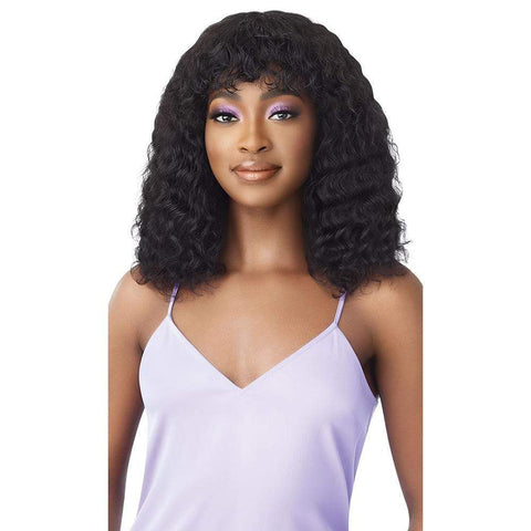 Outre MyTresses Wet & Wavy Human Hair Full Wig - Natural Deep 18" - Solar Led Lights