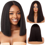 Synthetic Wigs Yaki Straight Hair Wig For Women Yaki Straight 30 inch Long Afro Hair Wig Heat Resistant Fiber African Wig - Solar Led Lights