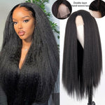 Synthetic Wigs Yaki Straight Hair Wig For Women Yaki Straight 30 inch Long Afro Hair Wig Heat Resistant Fiber African Wig - Solar Led Lights