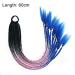 Hair Color Gradient Dirty Braided Ponytail Women Elastic Hair Band Rubber Band Hair Accessories Wig Headband 60cm - Solar Led Lights