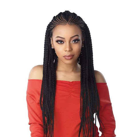 Sensationnel Cloud 9 Synthetic Swiss Lace Wig - Feed In Fulani Cornrow - Solar Led Lights