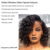 Summer Celebrity Style Curly Glueless Compact Frontal Lace Wig